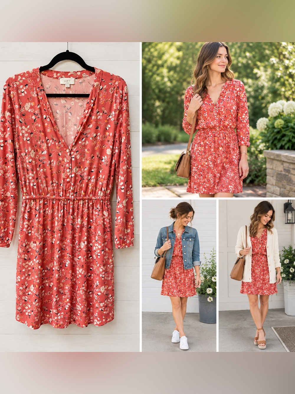LOFT Outlet Floral Shirt Dress